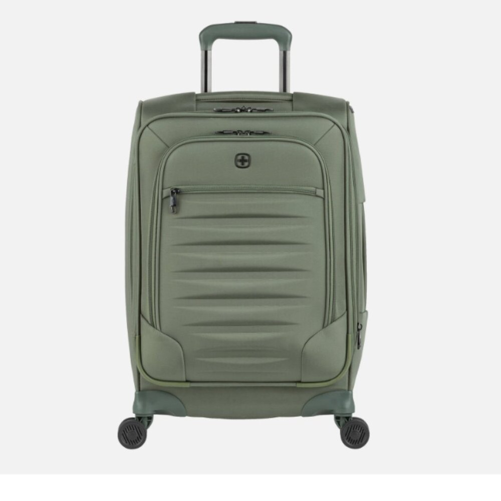 SWISSGEAR Opulence 21 Inch Expandable Spinner Carry On Luggage  Green